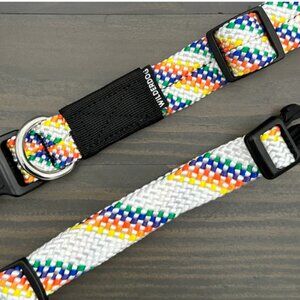 wilderdog adventure rope collar WHITE RAINBOW size SMALL